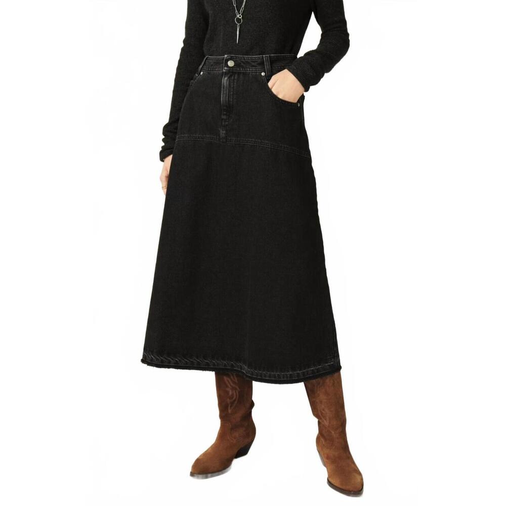 NEW BASH volentia denim skirt in charcoal